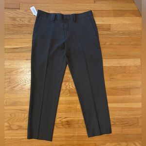 NWT Haggar Men’s Straight Fit Dark Gray Performance Trouser Dress Pants 34x29